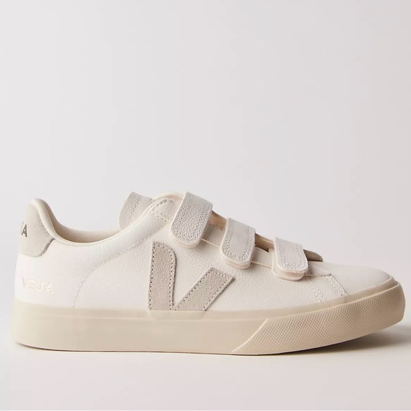 Veja Cream Velcro Leather/Suede Sneakers Size 8 pre-owned. - Picture 2 of 11